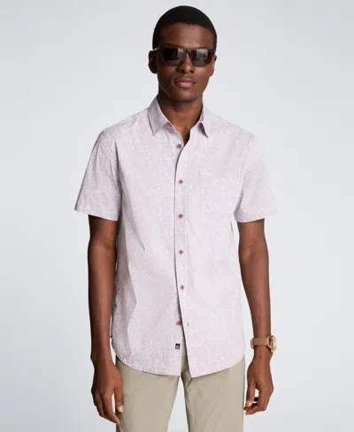 Kenneth Cole Men's Short-sleeve Printed Slim Fit Shirt In Purple