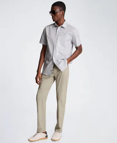 Kenneth Cole Men's Short-sleeve Slim Fit Shirt In Gray