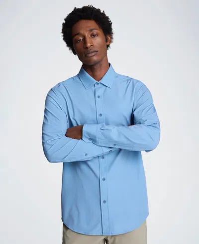 Kenneth Cole Men's Slim Fit Performance Shirt In Blue
