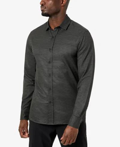 Kenneth Cole Men's Slim Fit Performance Shirt In Dark Green Abstract Camo