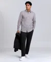 Kenneth Cole Men's Slim Fit Performance Shirt In Gray
