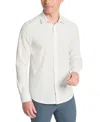 Kenneth Cole Men's Slim-fit Performance Stretch Printed Button-down Shirt In White,blue