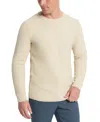 Kenneth Cole Men's Slim Fit Popcorn Crewneck Sweater In Off White