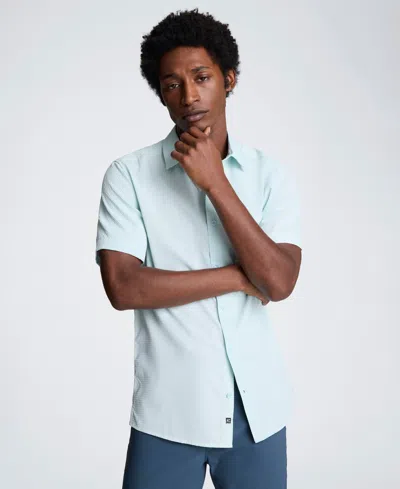 Kenneth Cole Men's Slim Fit Short-sleeve Shirt In Blue