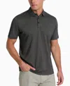 Kenneth Cole Men's Slim-fit Two-toned Textured-knit Polo Shirt In Black Mix