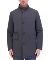 Kenneth Cole Men's Soft-shell Stand-collar Rain Jacket In Charcoal