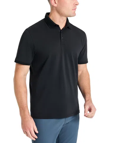 Kenneth Cole Performance Button Polo In Black