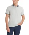 Kenneth Cole Solid Button Placket Polo In Heather Grey