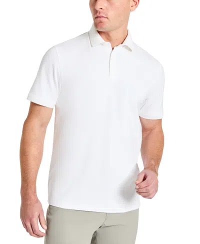 Kenneth Cole Men's Solid Button Placket Polo Shirt In White,white