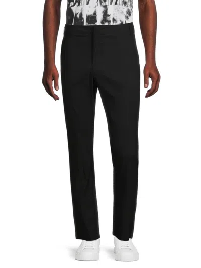 Kenneth Cole Men's Solid Flat Front Pants In Black