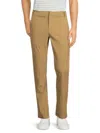 Kenneth Cole Men's Solid Flat Front Pants In Light Brown