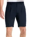 Kenneth Cole Performance Pleated Linen Short In Navy