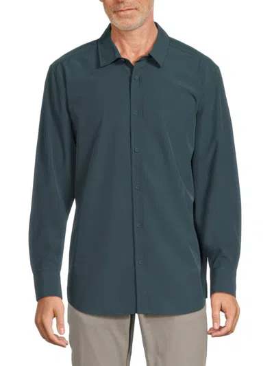 Kenneth Cole Men's Solid Shirt In Dark Teal