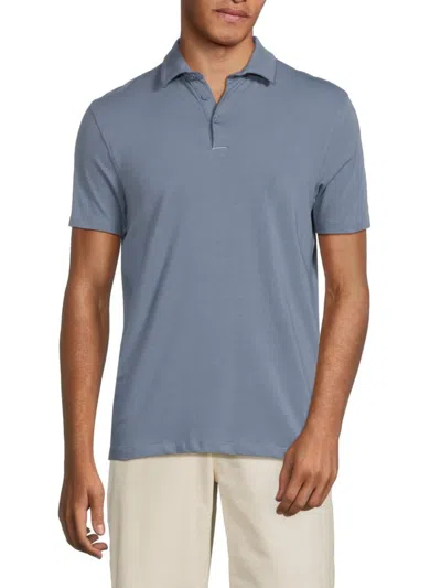 Kenneth Cole Men's Solid Short Sleeve Polo In Blue