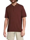Kenneth Cole Men's Solid Short-sleeve Polo Shirt In Brown