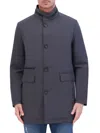 Kenneth Cole Men's Soft-shell Stand-collar Rain Jacket In Charcoal