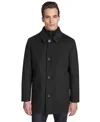 Kenneth Cole Men's Stand-collar Zip-bib Button Car Coat In Black