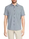 Kenneth Cole Men's Striped Short Sleeve Shirt In Blue White