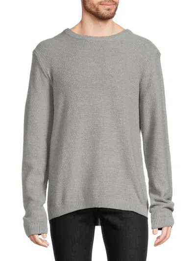 Kenneth Cole Men's Textured High Low Sweater In Heather Grey