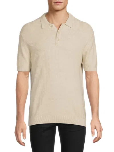 Kenneth Cole Men's Textured Polo Shirt In Tan