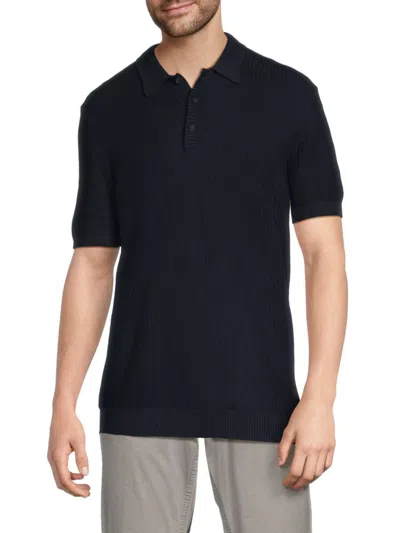 Kenneth Cole Men's Textured Polo Shirt In Navy