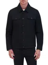 Kenneth Cole Heavyweight Twill Trucker Jacket In Black