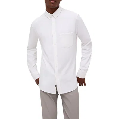Kenneth Cole Mens Collar Cotton Button-down Shirt In White