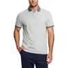 Kenneth Cole Solid Button Placket Polo In Gray