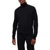 Kenneth Cole Mens Ribbed Trim Knit Turtleneck Sweater In Black