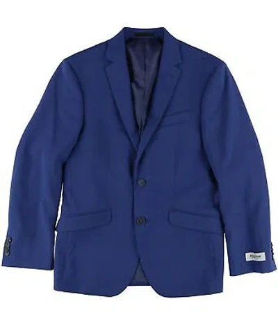 Pre-owned Kenneth Cole Mens Simple Two Button Blazer Jacket In Blue