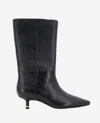 Kenneth Cole Utah Pointed Toe Knee High Boot In Black Leather