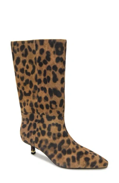 Kenneth Cole Meryl Pointed Toe Boot In Leopard Suede