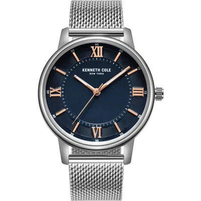 Kenneth Cole Mesh Bracelet Watch In Silver