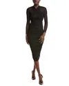 Kenneth Cole Twist Front Long Sleeve Cocktail Dress In Black