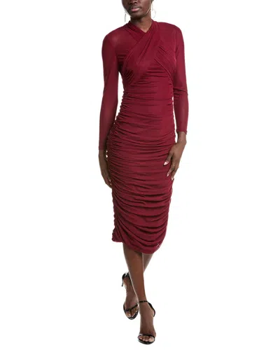 KENNETH COLE KENNETH COLE MESH RUCHED MIDI DRESS