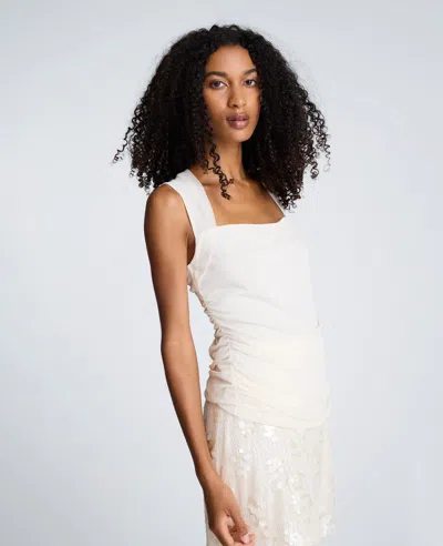 Kenneth Cole Mesh Square Neck Sleeveless Pullover Top In Multi