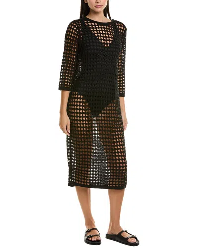 Kenneth Cole Mesh Stitch Cover-up Dress In Black