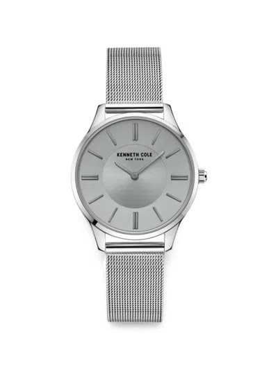 Kenneth Cole 메시 스트랩 34mm 시계 In Silver