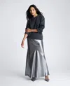 Kenneth Cole Metallic Bias Cut Maxi Skirt In Multicolor