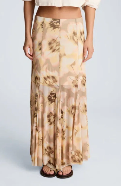 Kenneth Cole Midi Flare Godet Skirt In Brown