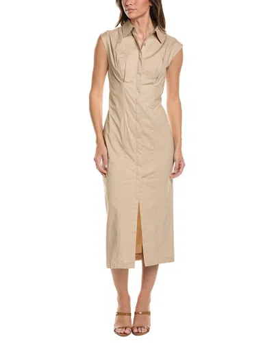 Kenneth Cole Midi Shirtdress In Neutral