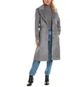 Kenneth Cole Military Long Wool-blend Coat In Gray