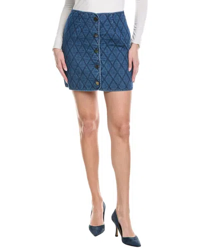 Kenneth Cole Mini Quilted Pencil Skirt In Blue