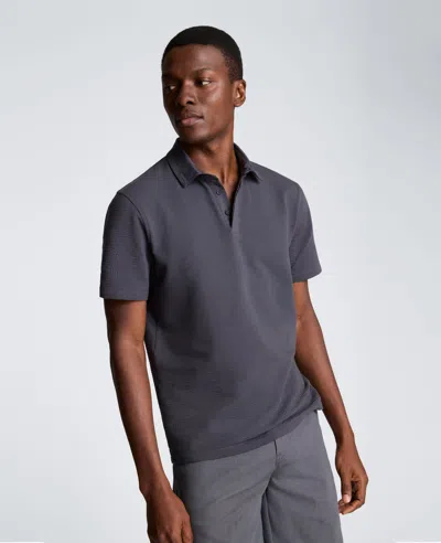 Kenneth Cole Mixed Media Polo In Gray