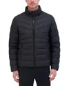 Kenneth Cole Men's Quilted Lightweight Hooded Zip-front Puffer Jacket
