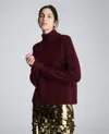Kenneth Cole Mockneck Raglan Sleeve Sweater In Burgundy