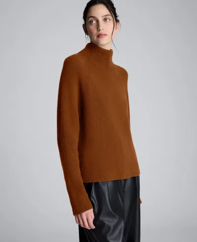 Kenneth Cole Mockneck Raglan Sleeve Sweater In Burgundy
