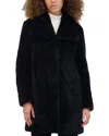 Kenneth Cole Textured Faux Fur Jacket In Black