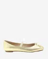 Kenneth Cole Myra Mary Jane Flat In Soft Gold Leather