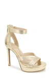 Kenneth Cole Nadine Ankle Strap Platform Sandal In Gold Snake